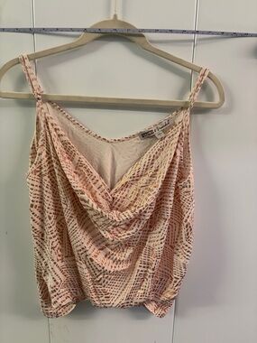 Gypsies & Moondust Pink & Gold Draped Cowl Neck Camisole
